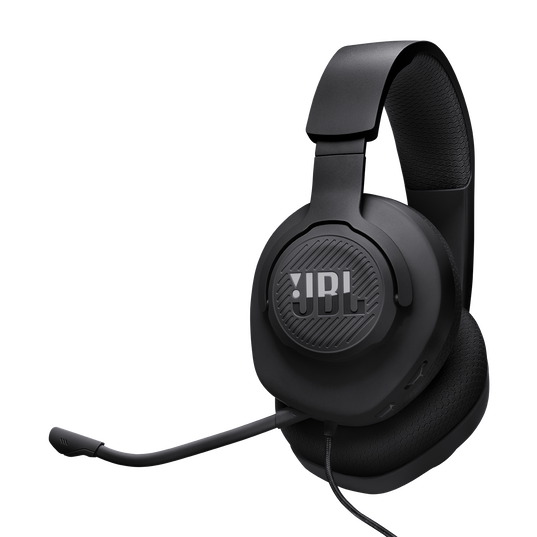 JBL Quantum 100M2 - Black - Wired over-ear gaming headset with detachable mic and mute option - Hero